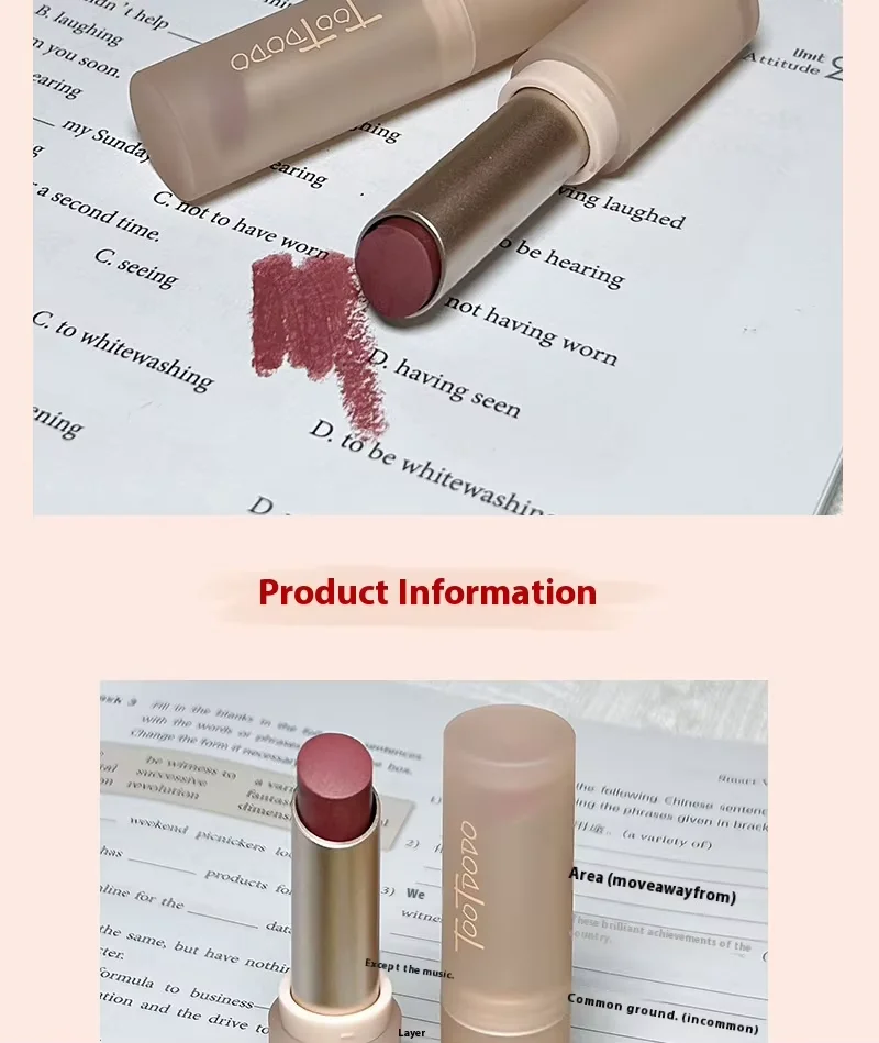 Toot Dodo Matte Lip Mud Cool Brown Low Saturation Waterproof Long Lasting Misty Lip Makeup – Detail 9