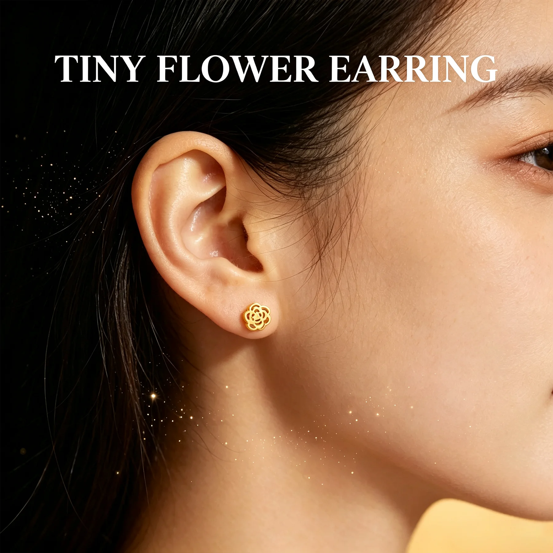 316 Edelstahl Hohle Rosen-Ohrstecker Hypoallergene Mini-Blumen-Piercing-Ohrringe für Frauen zum täglichen Tragen