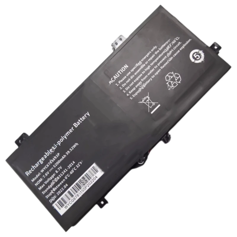 New WYC6781193P Laptop Replace Battery 7.4V 4800mAh 7.6V 5150mAh 5200mAh For Positivo GF-647888-2S NV-647888-2S Tablet PC