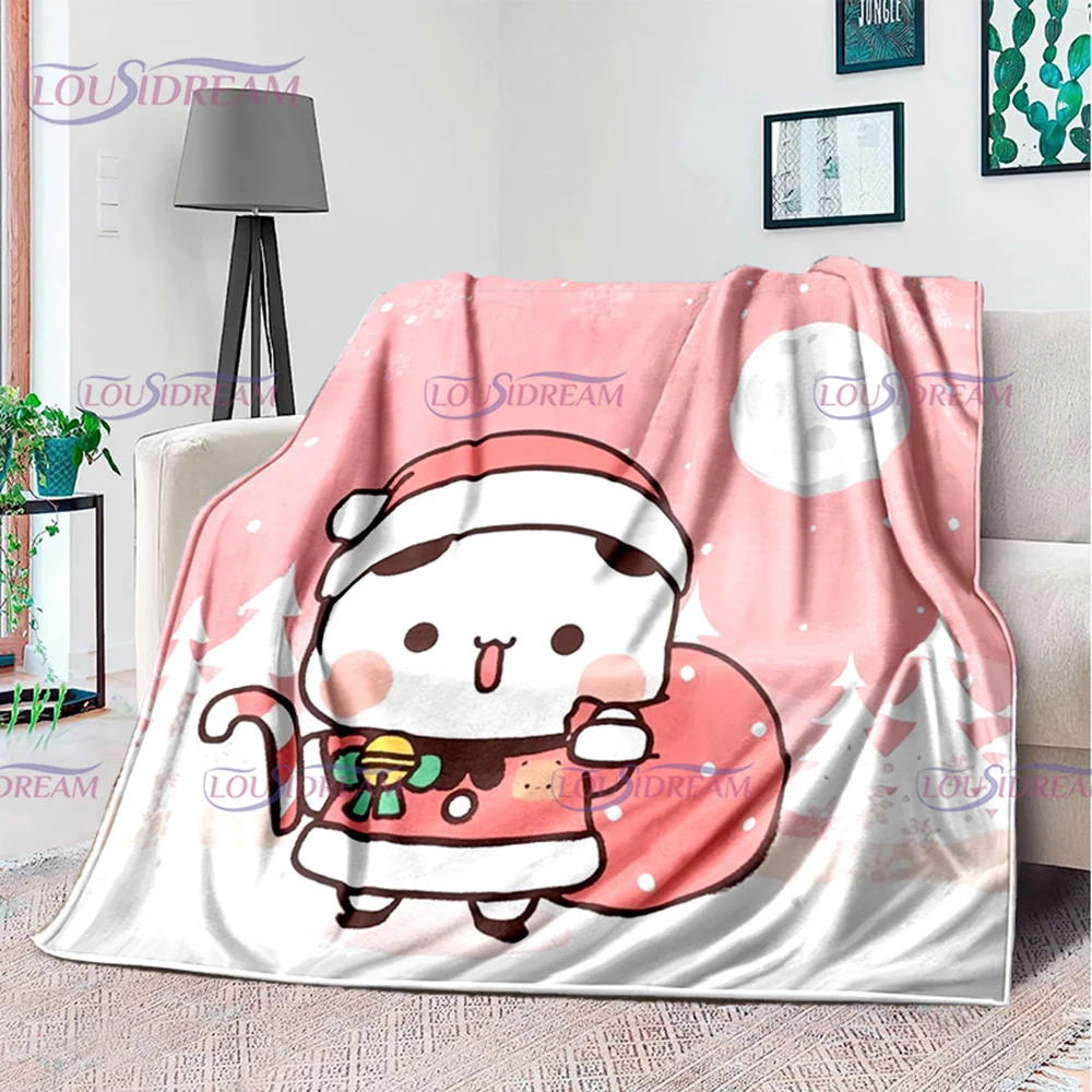 Cute Bubu and Dudu Series Blanket Cartoon Print Kids Warm Flannel Soft Comfortable Home Travel Blanket Bed Blanket Birthday Gift