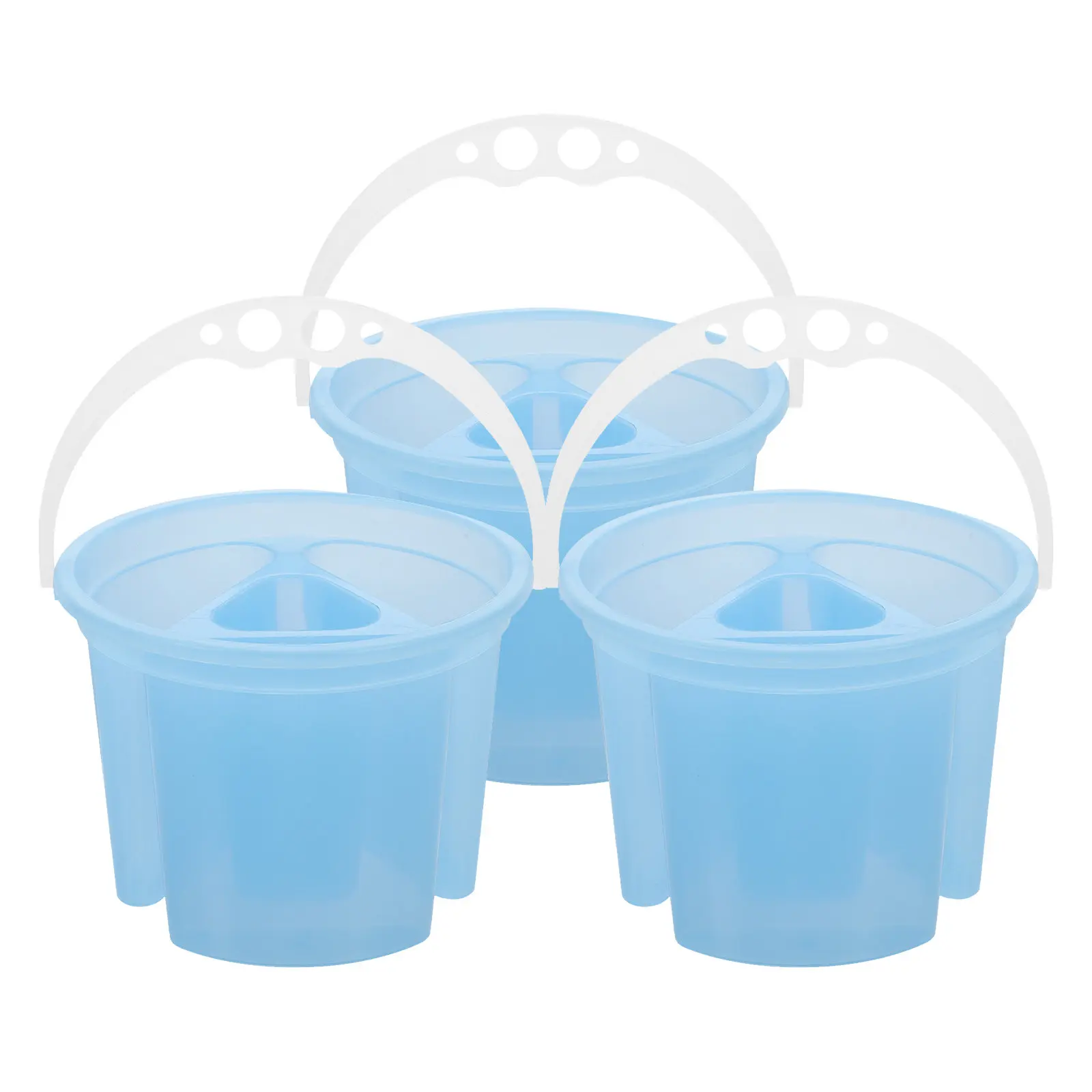 3Pcs Plastic Wash Bucket for Paint Brush Cleaner Multicompartment Design Wide Mouth Stable Base Portable Container for Oil