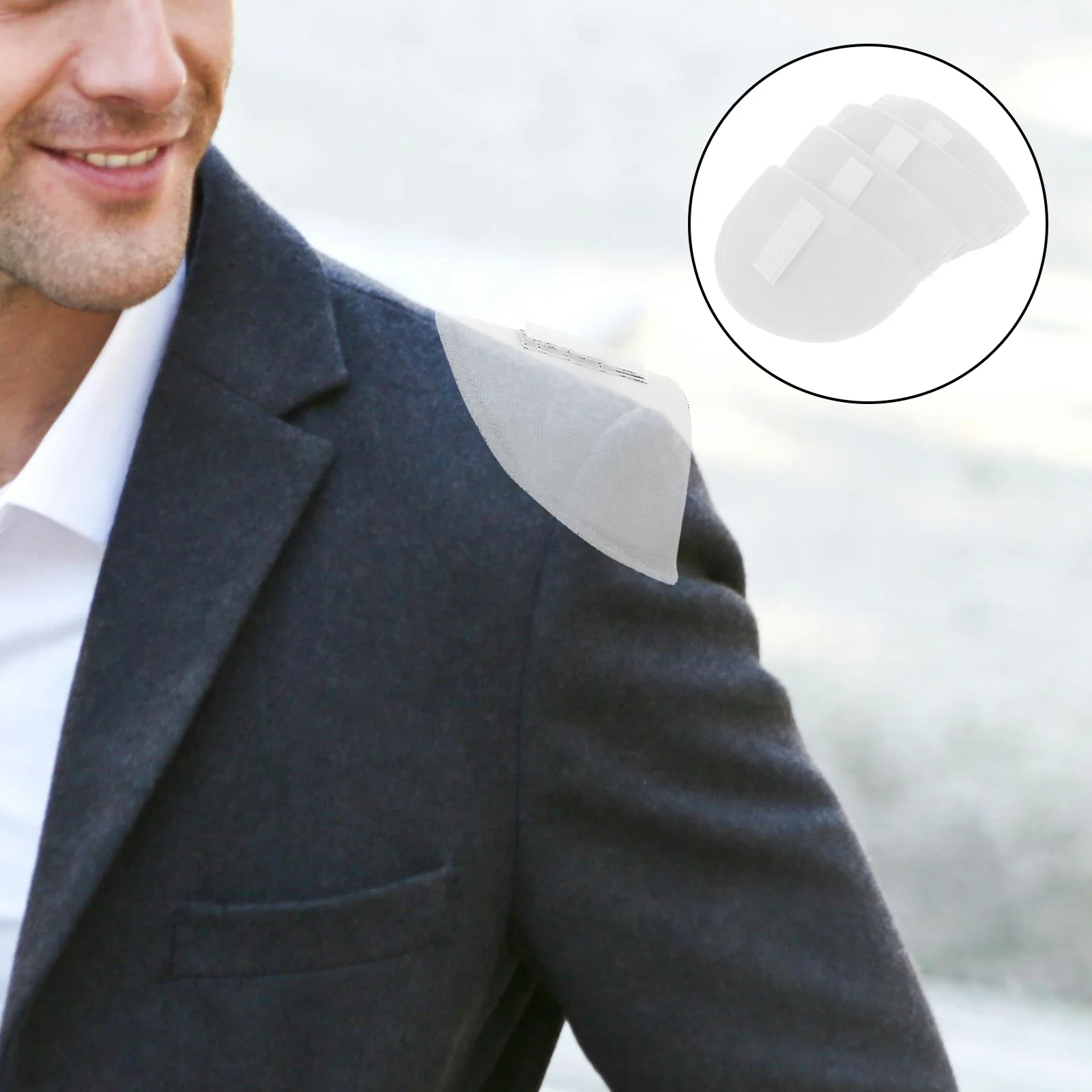 

4Pcs Shoulder Pads Sponge Sewing Foams Set Breathable Enhancer for Blazer Suit Coat Jacket Dress Clothes Comfortable Durable
