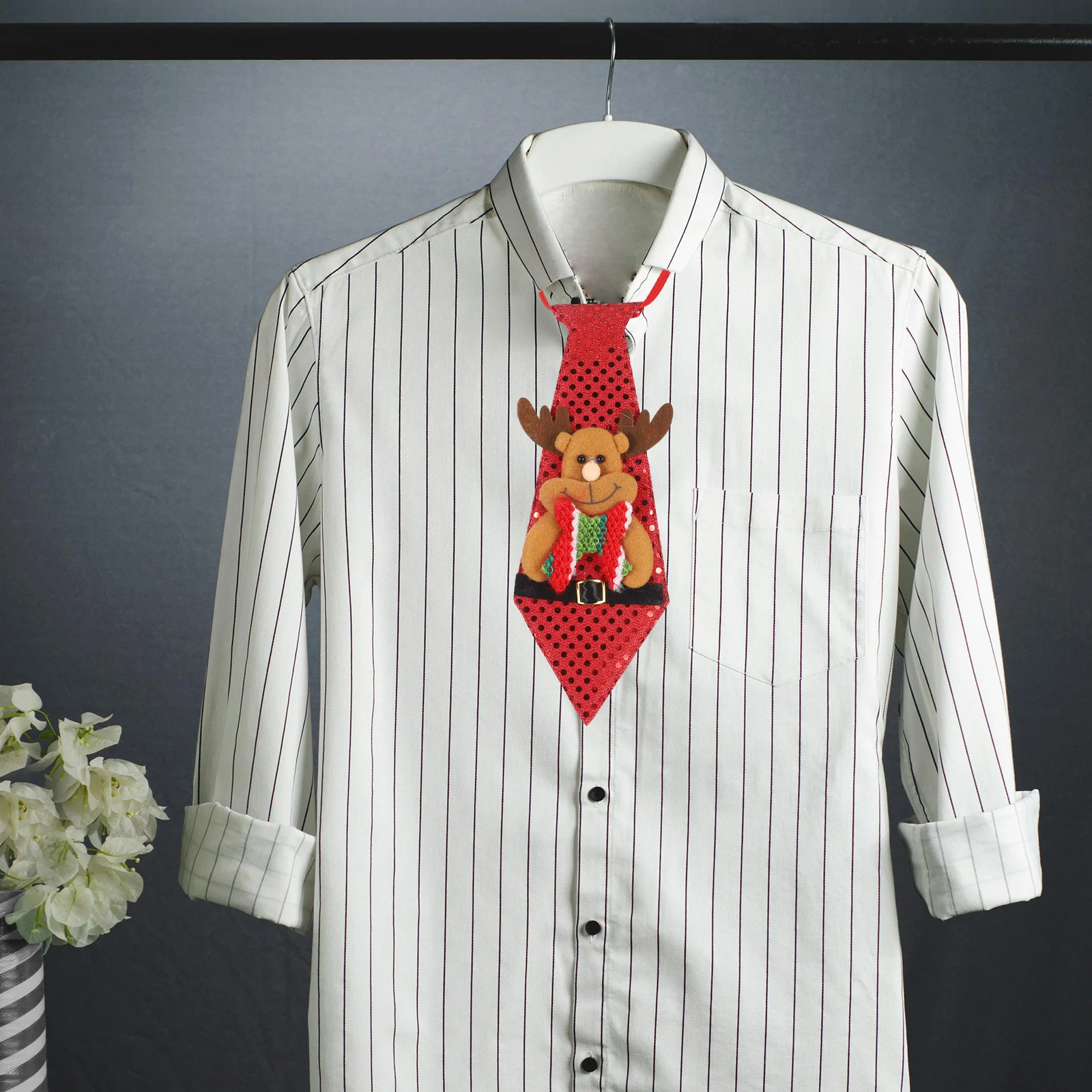 6Pcs Men Christmas Neck Ties Printed Fabric Holiday Party Necktie Novelty Xmas Accessory Neck Ties Men Tie Christmas Tie