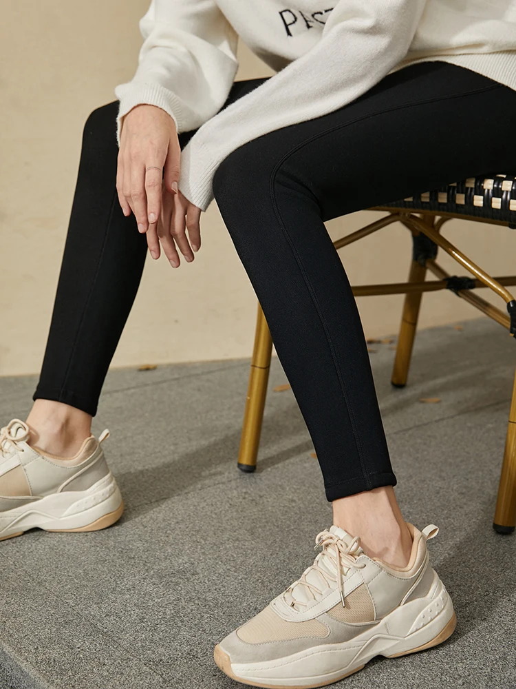 Amii Leggings Woman 2025 Winter New Warm Slim-fit Nine-point Female Legging Pants Casual Solid Versatile Woman Clothing12524023