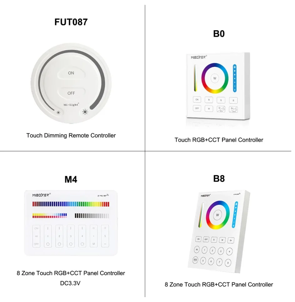 Imagem -04 - Milight-controlador Remoto sem Fio Rgb ww Dimmer 2.4g Fut007 Fut087 Fut089 Fut090 Fut092 Fut095 Fut096 Fut099 B0-b4 b8 m4