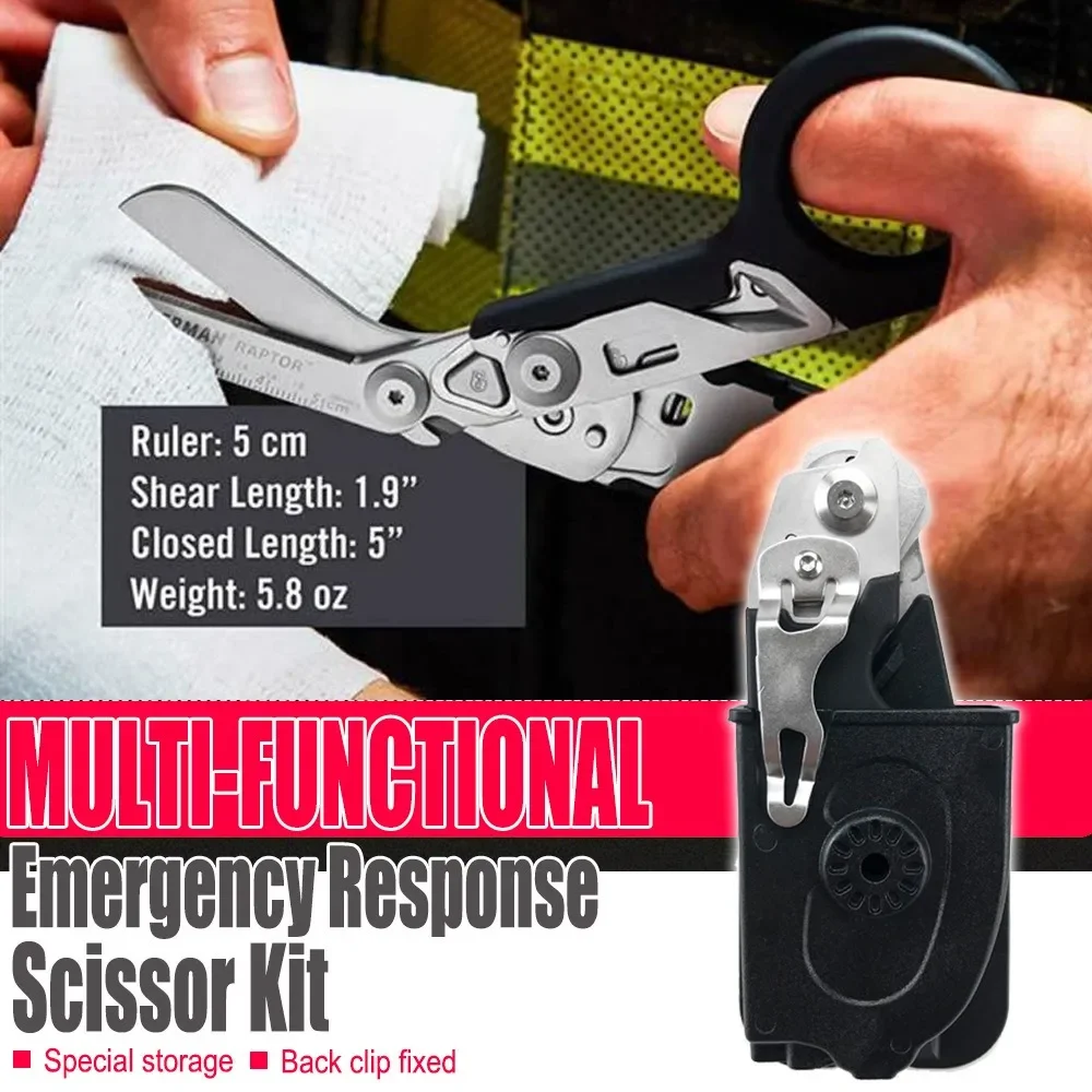 Tactical Medical Scissor Emergency Rescue Shear First Aid Kit Raptor Scissors Foldable Plier Outdoor Survival EDC Tool Gear