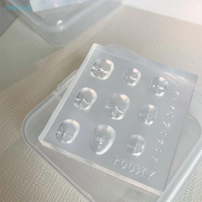 ♥ 3D menselijk gezicht pop siliconen nail art schimmel nail art decoraties transparante manicure sjabloon