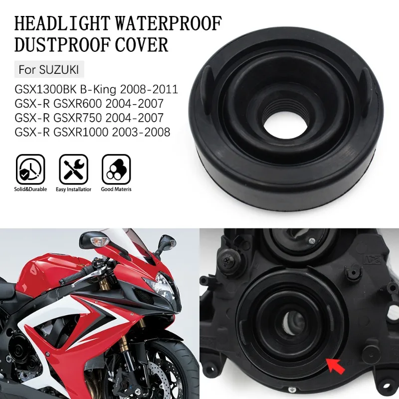 

Suitable for Suzuki GSXR/GSX-R600/750/1000 Headlight Bulb Rear Dust Cover Protective Rubber Cover
