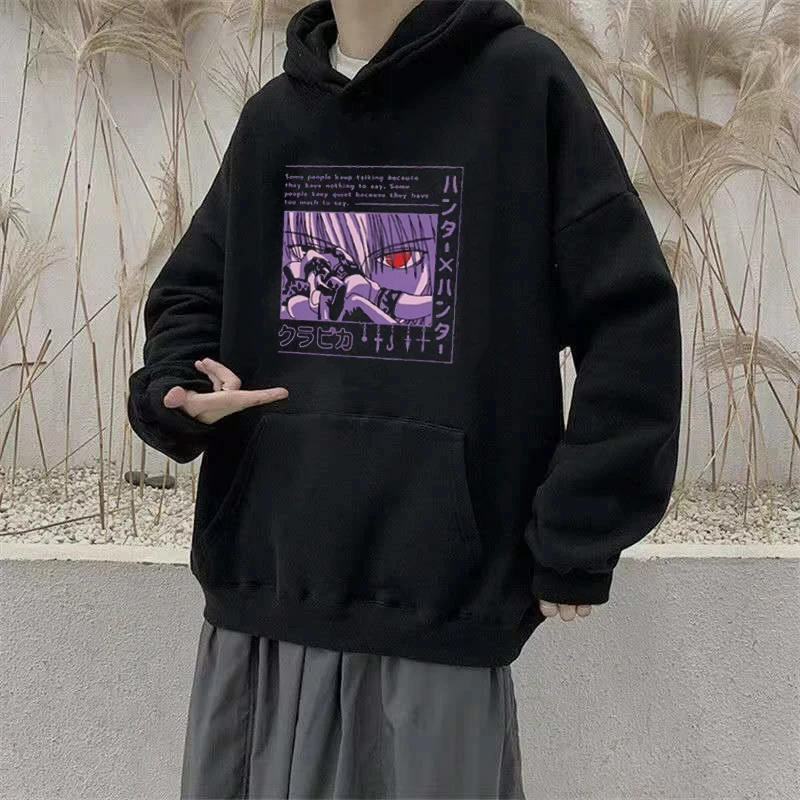 Japan Anime Hunter X Hunter Hoodies Unisex Japanese Harajuku Fashion Casual Hooded Sweatshirts Y2k Cartoon Graphic Sweatshirts