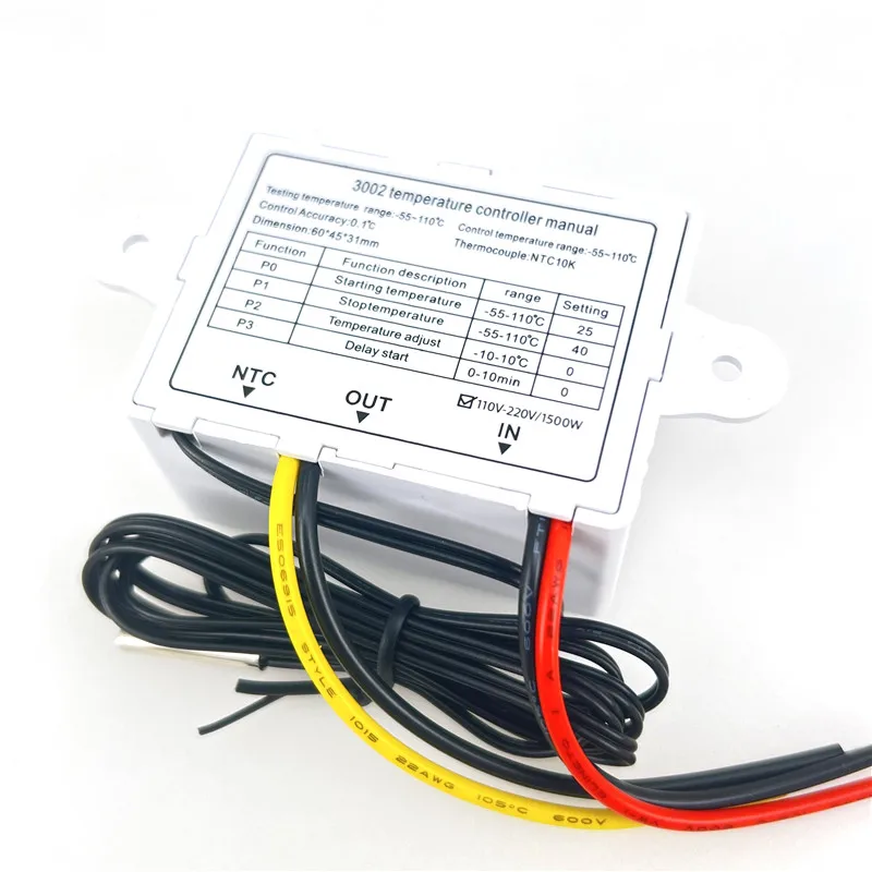 12V 24V 110V 220V Professional W3002 Digital LED Temperature Controller 10A Thermostat Regulator XH-3002