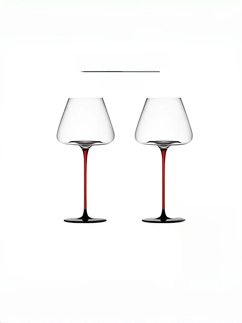  Black Collar Crystal Highball Glass Ay Make Home Use Burgundy Red Rod Wine Cup Vintage European Style Handmade Glass