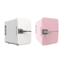 6L Mini Fridge Freestanding Beverage Refrigerator Cooler Adjustable Temperature USB Plug for Livingroom Dorm Bedroom Desktop