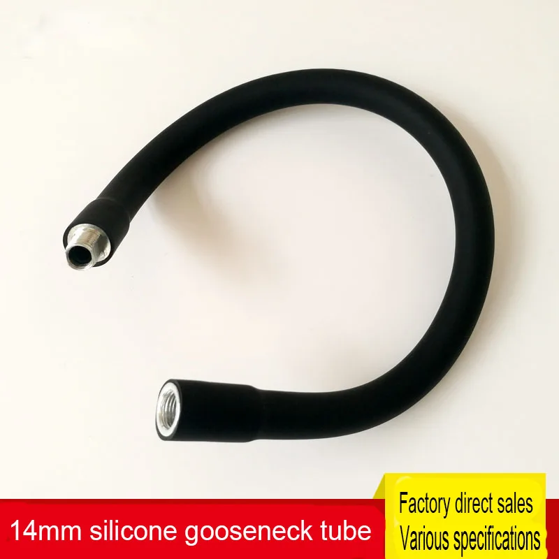 Dia14mm led Flexible DIY M14 200-500mm Male+Female Black Metal Hose Universal Soft Pipe Silicone coated Metal Serpentine Tubes