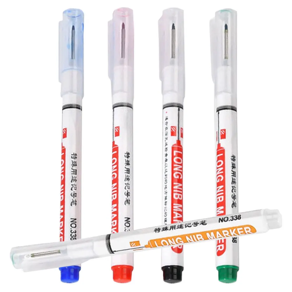 5Pcs Marker Paint Pen Permanent Oily Long Przydatny Marker budowlany Marker z głębokimi otworami Długopisy stolarskie do zastosowań budowlanych