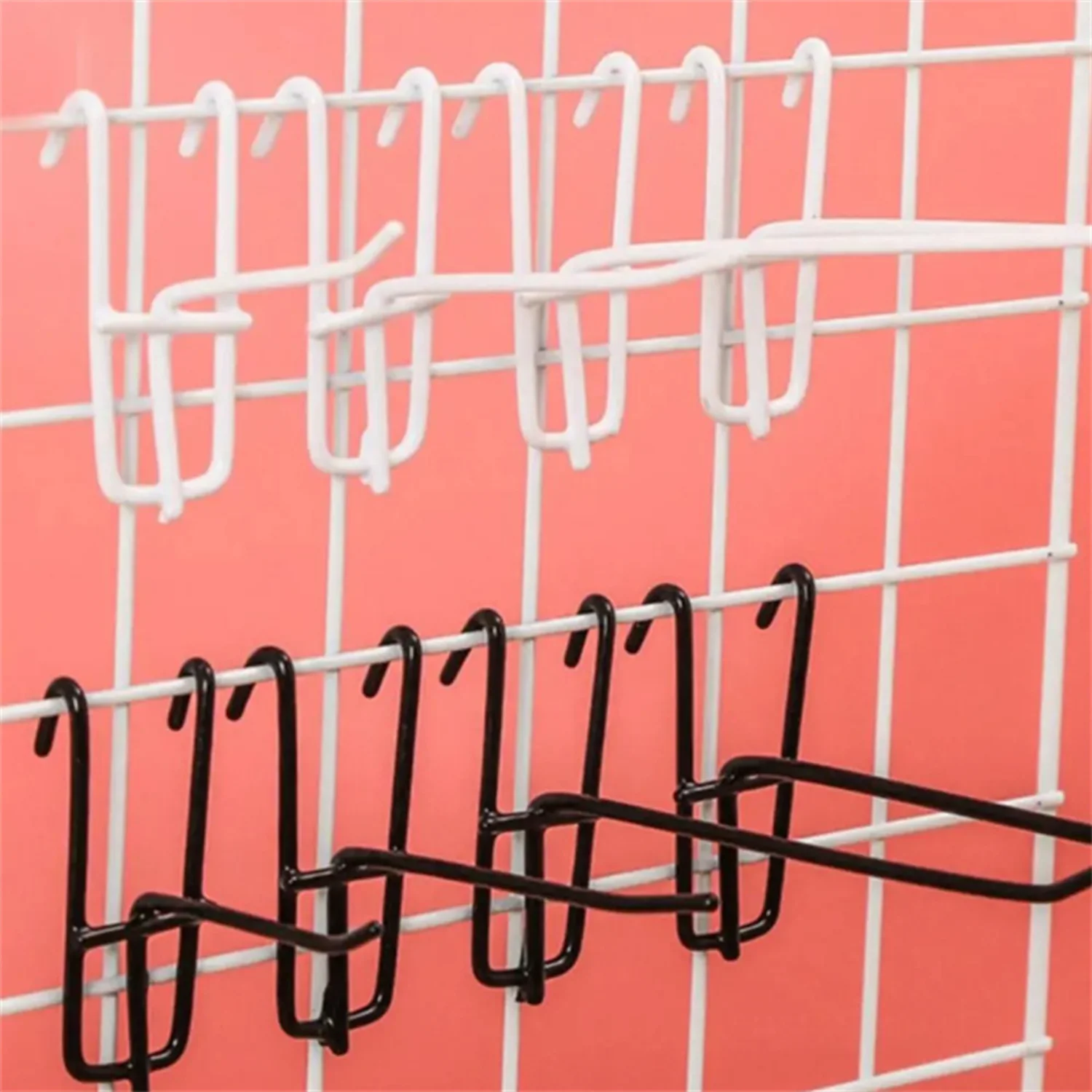 10-50Pcs Durable Mesh Grid Hooks 15/20cm Screen Hooks Supermarket Iron Wire Mesh Hanging Hooks Iron Grid Hooks For Screen Grid
