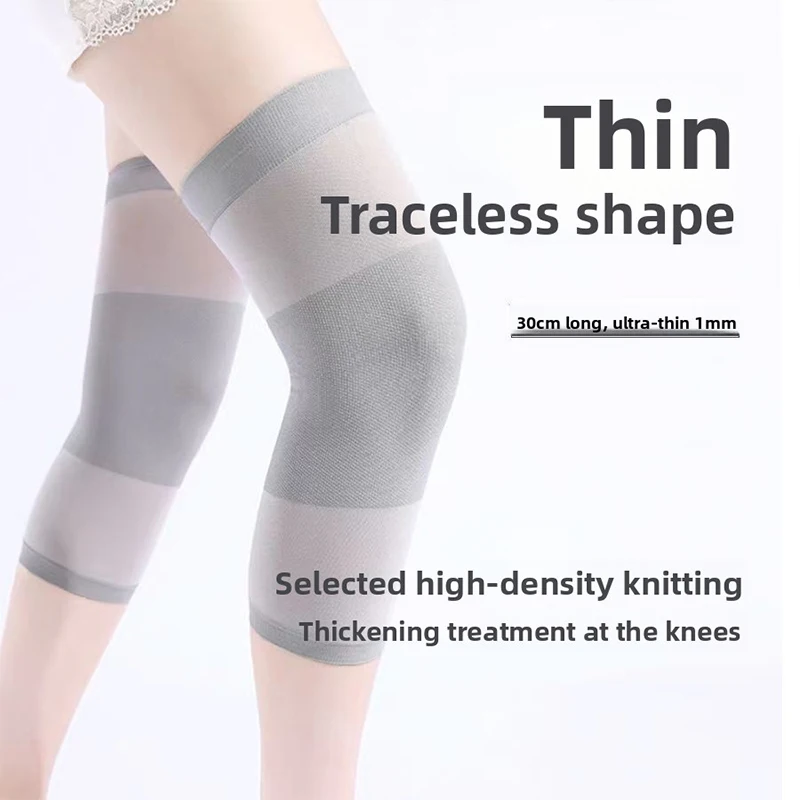 Gris aire acondicionado habitación Invisible dejar sin rastro Protector de pierna Protector de rodilla verano mujeres delgadas calidez de las articulaciones rodilla
