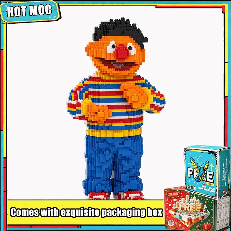 7396PCS Life Sized Cartoon Character Figure Model With Yellow Duck MOC Custom Puzzle Building Blocks DIY Creative Display Gift