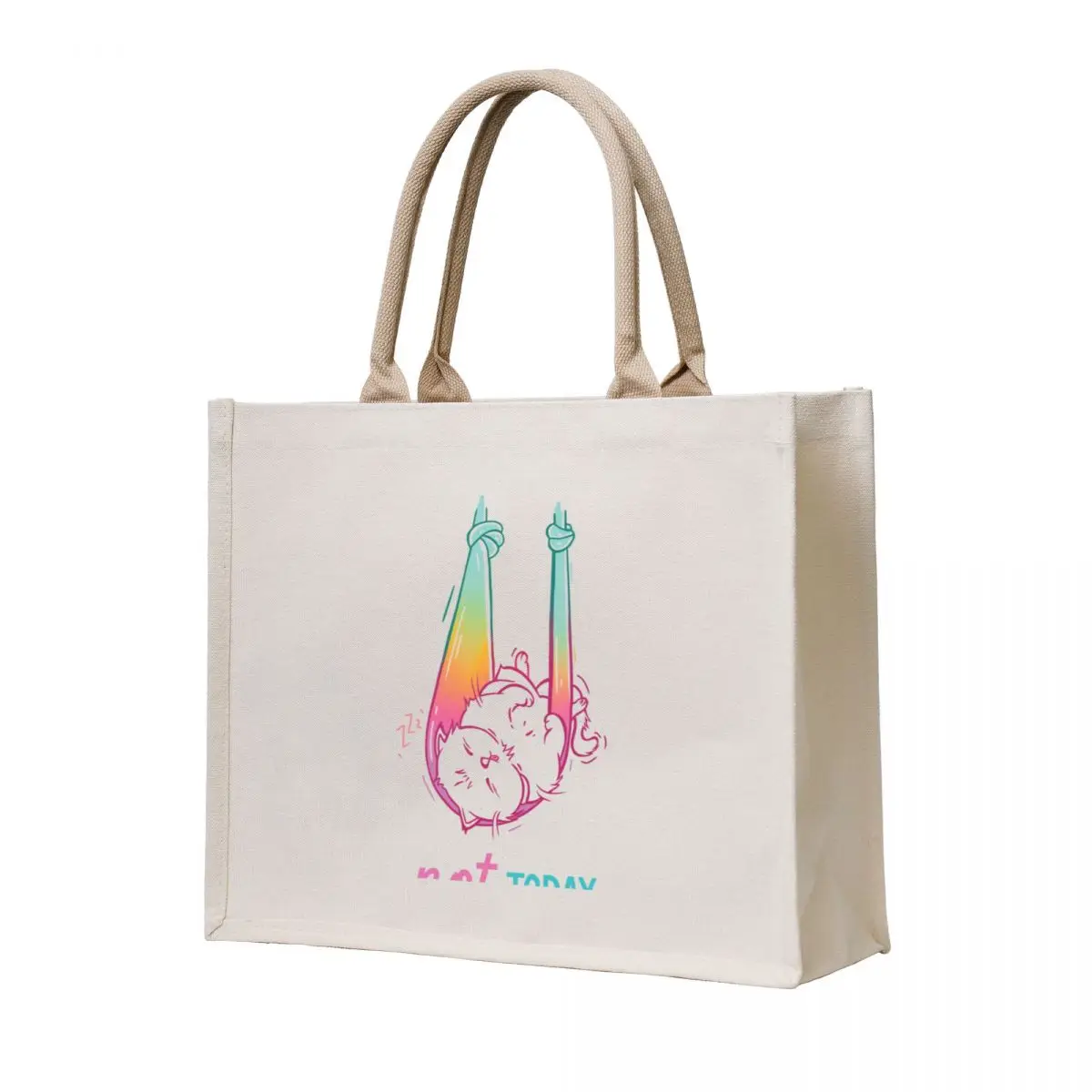 

Aerial Yoga Silks NOT TODAY cute Cat - Multicolored Tote Bag tote bag custom women bag custom bags tote bags aesthetic