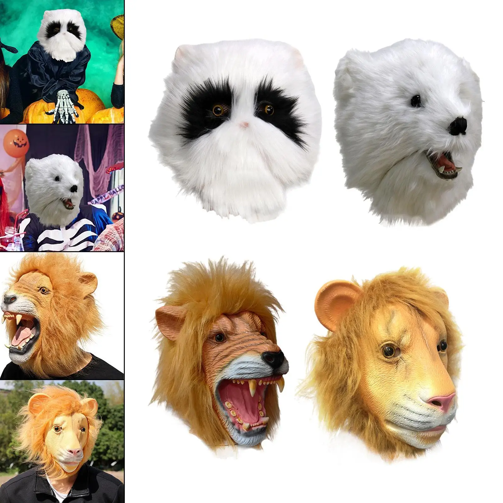 

Маска костюма животного Легкая латексная удобная забавная маска на голову для ролевых игр