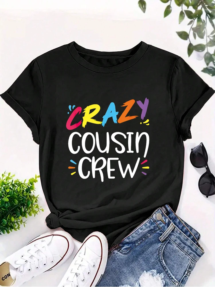 Crazy Cousin Crew Vintage Making Memories Family Matching t-shirt Graphic Tee Round neck printing womens t shirts