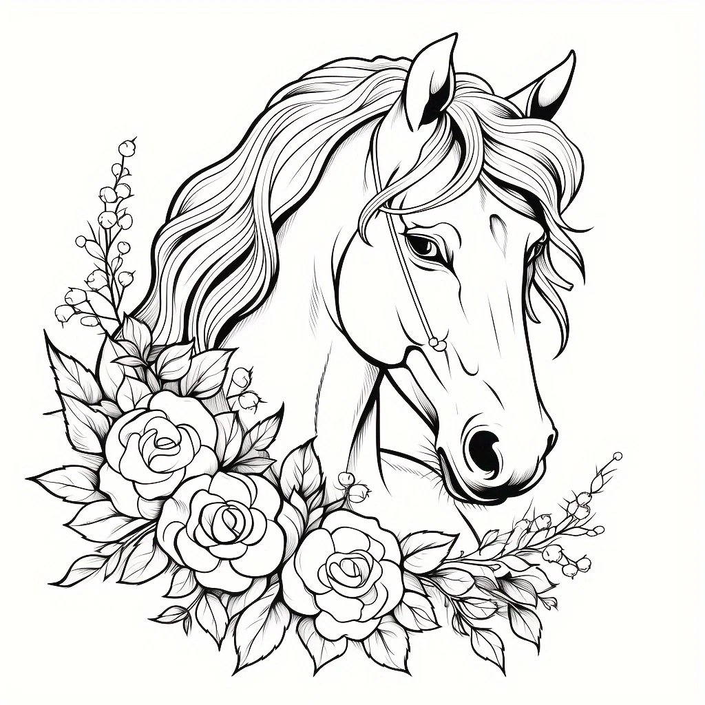 28 صفحة كتاب تلوين عالم الحصان الجميل لتقليل التوتر للبالغين |   كتاب تلوين لتخفيف التوتر وتقليل المزاج