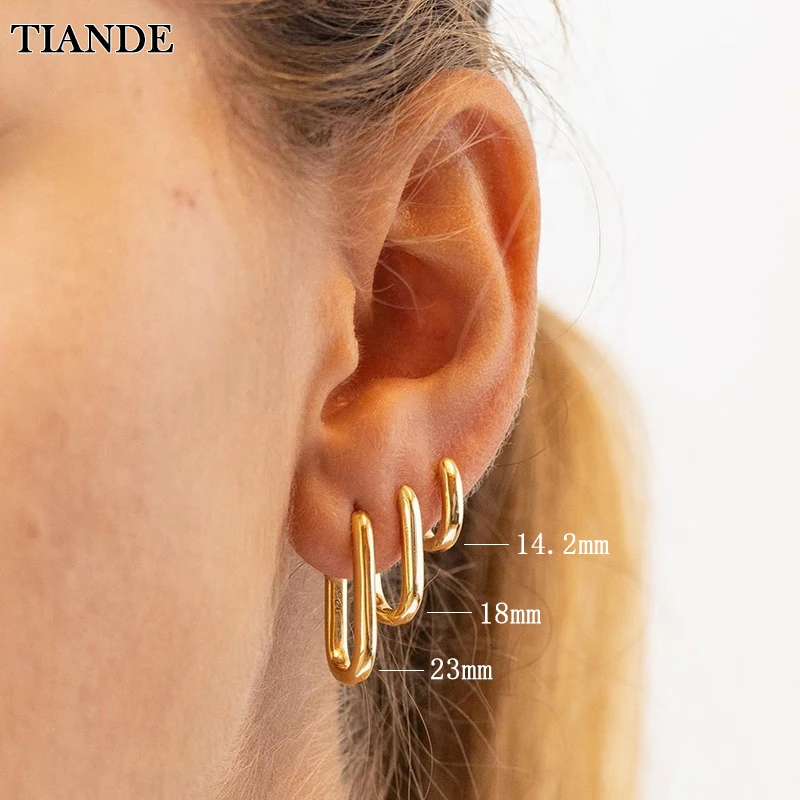 TIANDE Gold Color Hoop Earrings for Women Fashion Piercing Exquisite Zircon Small Large Women's Earrings 2023 Jewelry Wholesale