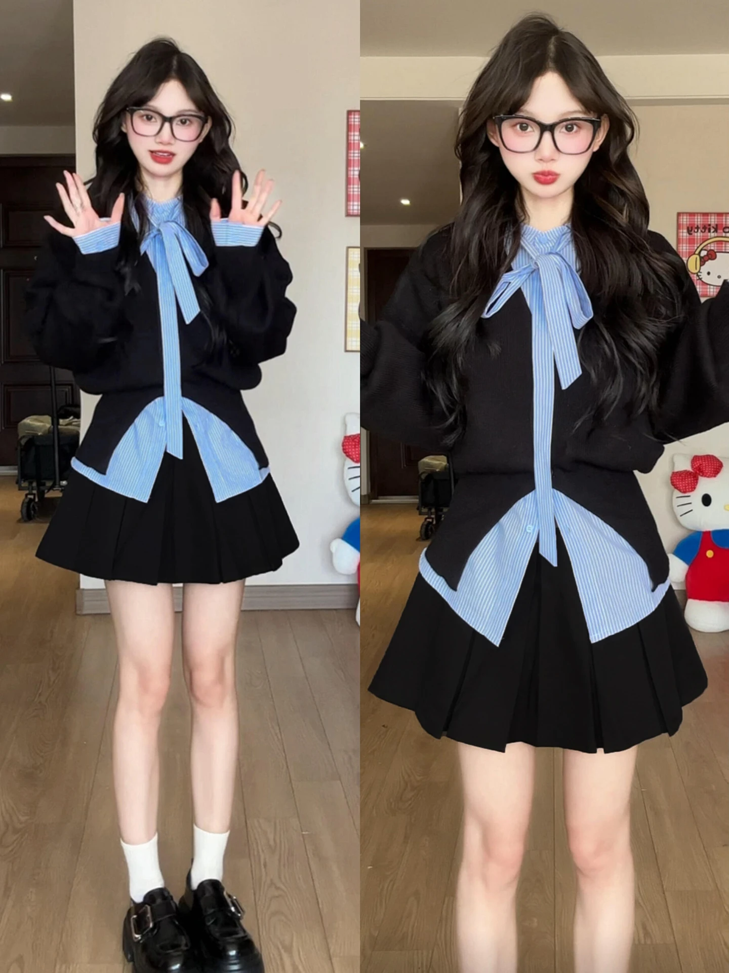 

Korean Sle Knot irt Dr Set Women's Faion Spring 2026 New Small Size Matching Tee-Piece Sweet Sle