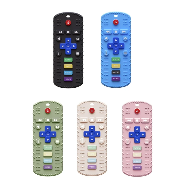 

Baby Teether Toys Silicone Toddlers Sensory Toy Chew Toys Educational TV Remote Control Shape Teething Toys for Babies