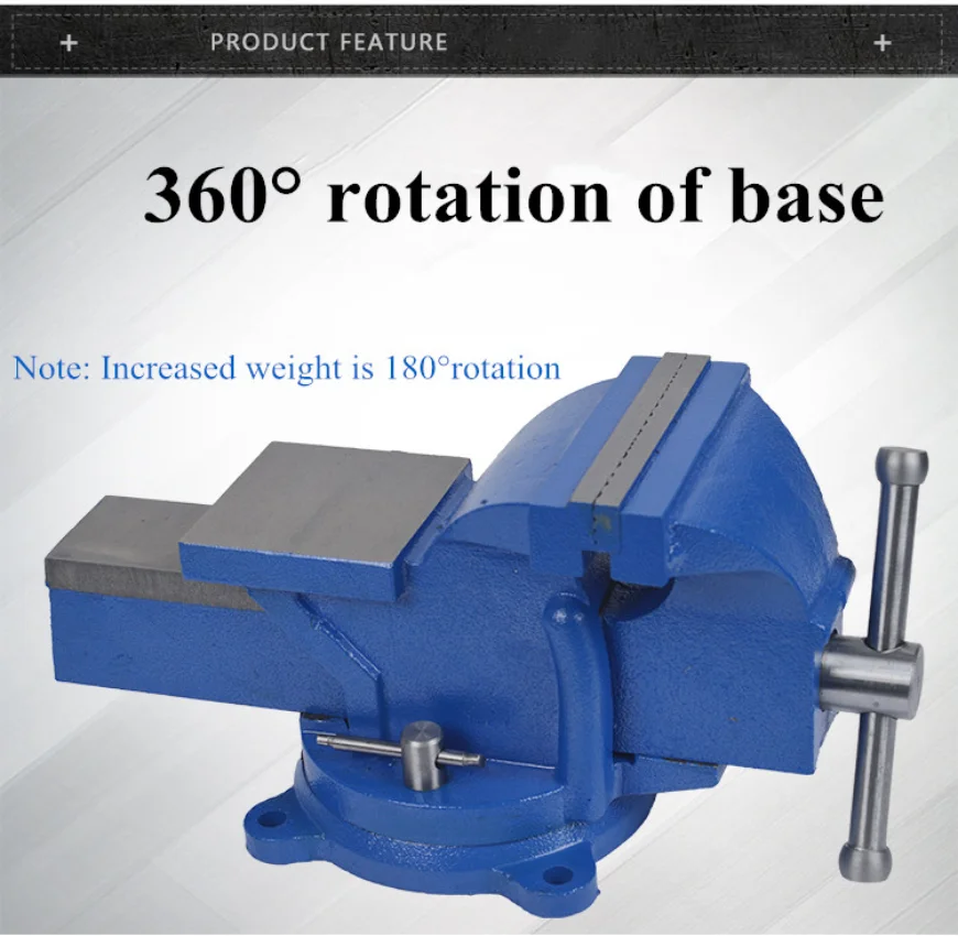 Imagem -06 - Multipurpose Heavy Duty Bench Vise Ferro Fundido Dúctil 360 ° Base Giratória Cabeça para Fixação Fixação Moagem 5