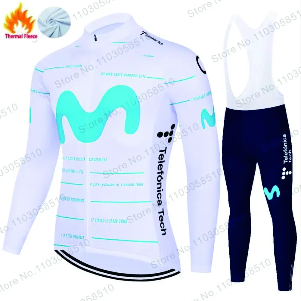 

Fluorescerend Groen 2023 Winter Wielerset Heren Thermisch Fleece Raceceshirt Met Lange Mouwen Pak Fietskleding Broekset