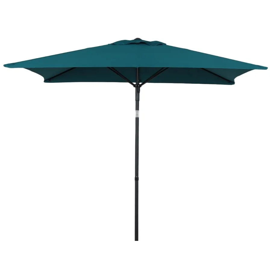 

Outdoor 6 x 7.5' Rectangle Teal Market Patio Umbrella, Push-Up, 3-Angle Tilt