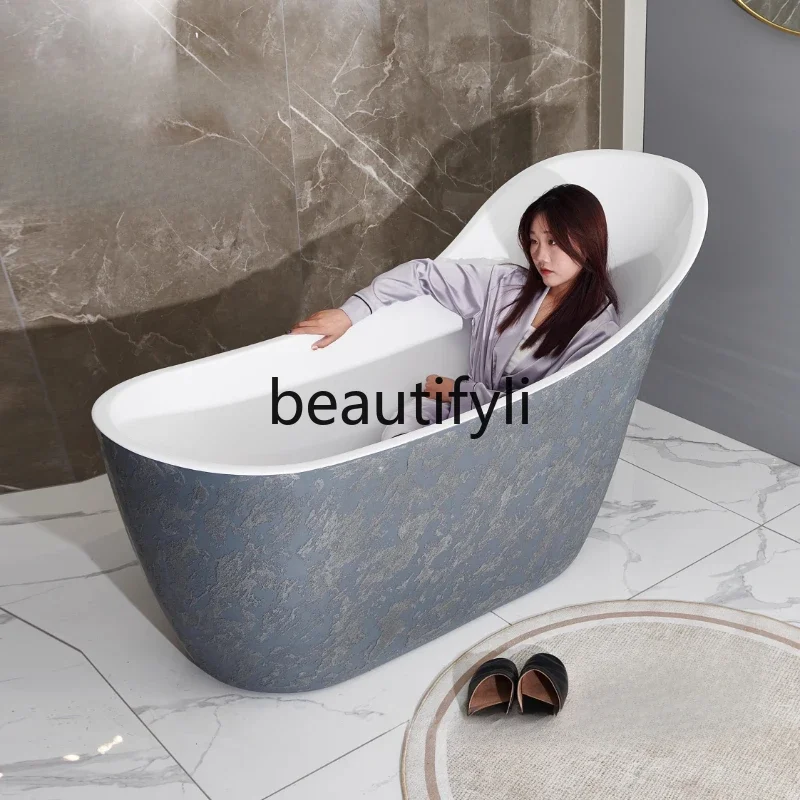 

Bathroom acrylic freestanding special-shaped bathtub household personalized large-capacity hotel homestay design bathtub4593