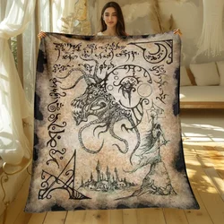 Book of Cthulhu Print Four Seasons Blanket Sofa Bed Cover Soft and Fluffy Blanket Soft Warm Flannel Throw Blanket Gift Art