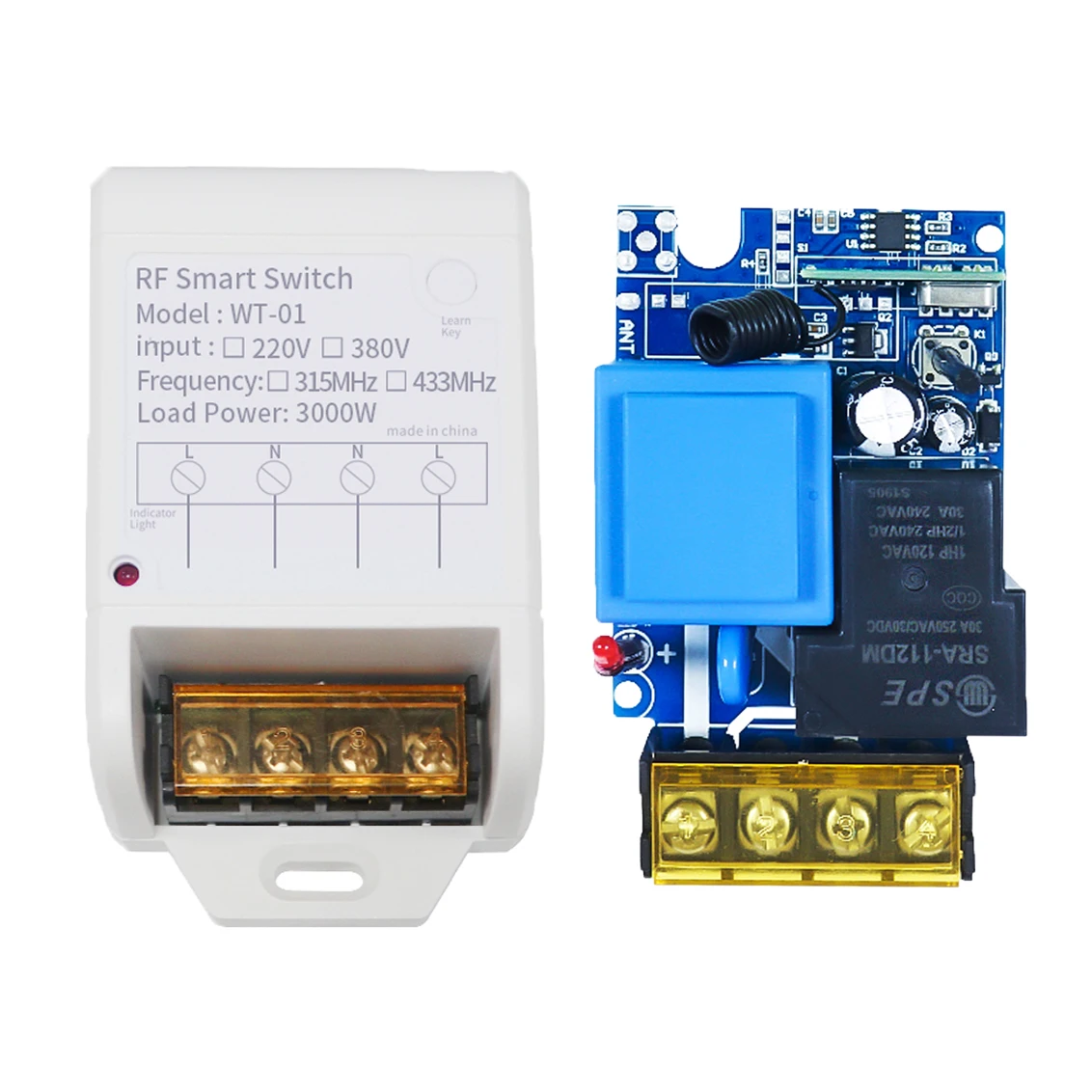 

AC220-380V 1 Channel 433MHz Water Pump Universal RF Mini Wireless Relay Receiver Remote Control