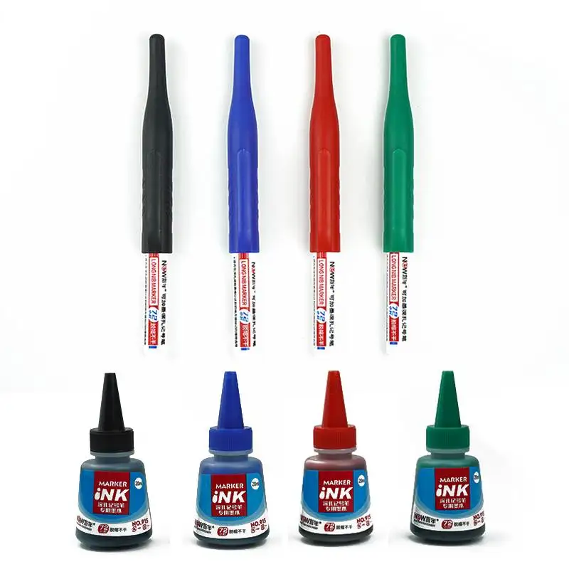 Tinta aceitosa de 20ml para marcador, tinta negra, roja, azul y verde, tinta especial permanente impermeable de secado rápido para marcador de Agujero profundo