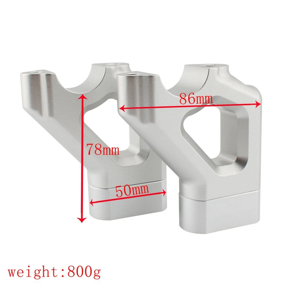

#539D Motorcycle Handlebar Riser Handlebar Height Increase Pad for Triumph Explorer 1200 Tiger 800 900 2012-2022 (Silver)
