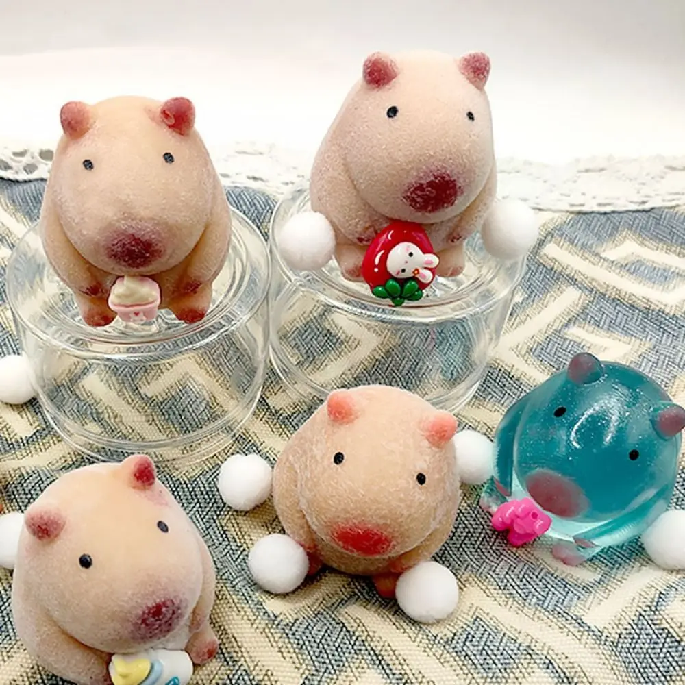 

Pink White Capybara Squeezing Toys Plastic Decompress Stress Stress Relief Toys Stress Release Cartoon Capybara Rebound Toys