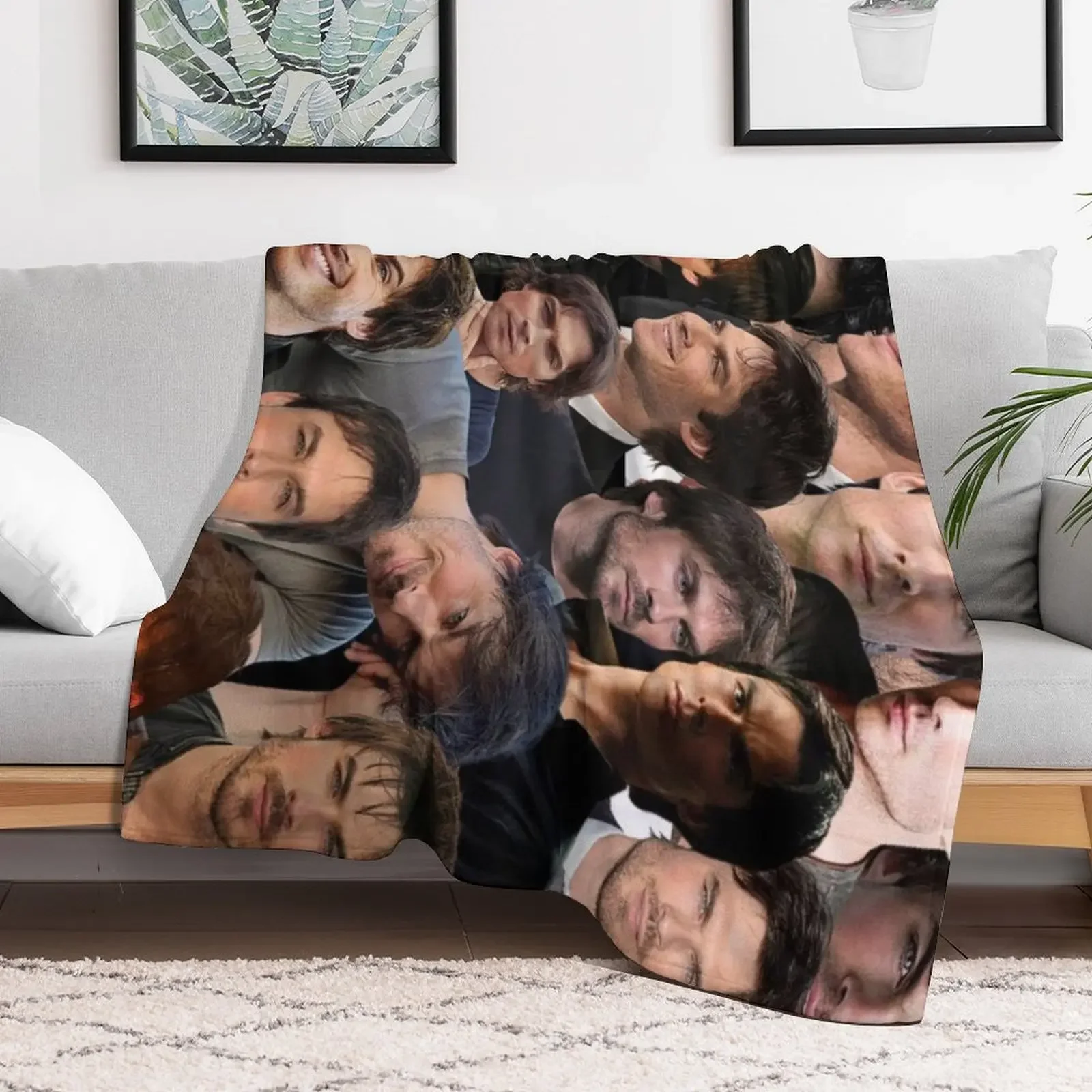 ian somerhalder photo collage Throw Blanket Fade Resistant Durable Throw Blanket