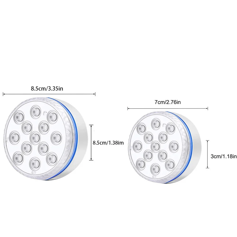 16 Colors Submersible Light 13Leds With Suction Cup Waterproof Remote Underwater Lights For Party Aquarium Swimming Pool Bathtub