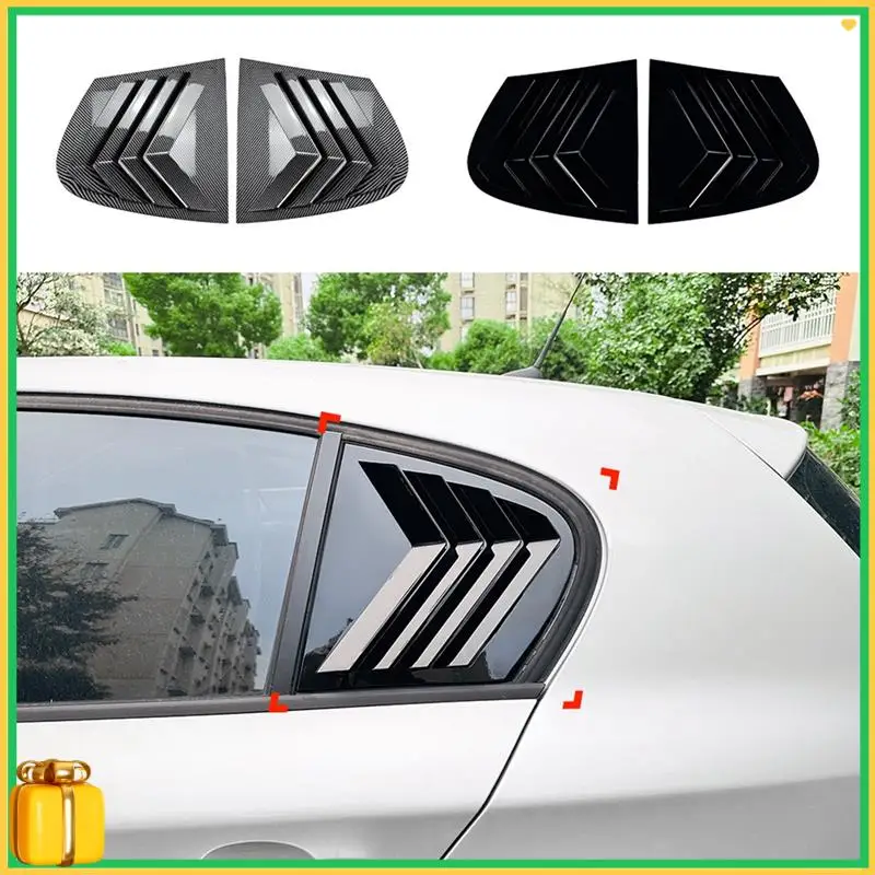 

Premium Car Rear Triangular Window Blinds Cover Trim Louvers Shutters For BMW 1 Series E87 2005-2011 Glossy Black