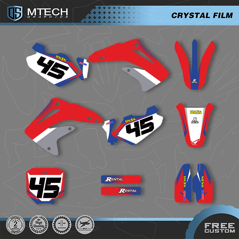 DSMTECH Custom Graphics Background Decals Stickers Kits For HONDA CR85 2003 2004 2005 2006 2007 2008 2009-2012 003