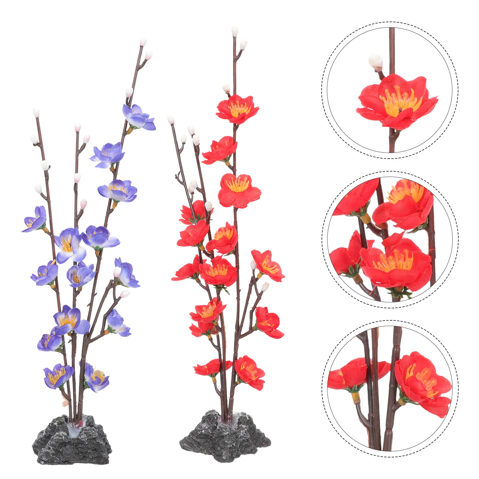 

2Pcs Sushi Plate Decorative Flower Ornaments Exquisite Meticulous Design Long Lasting Photo Prop Ice Tray Decor