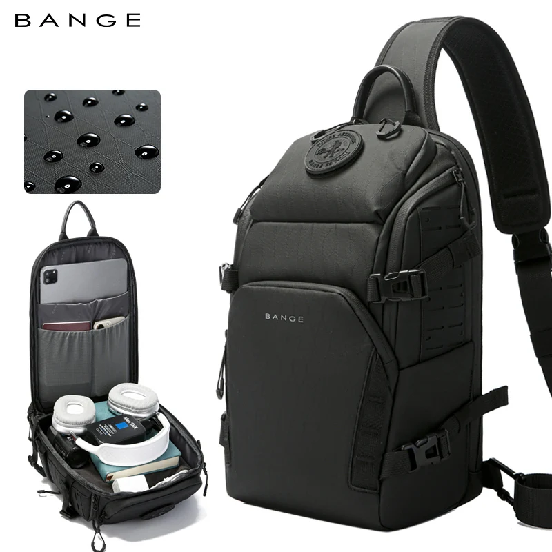 

BANGE Waterproof Sling Chest Bag with Multiple Pockets Breathable Ergonomic Crossbody Bag for Daily Commute & Outdoor Adventure