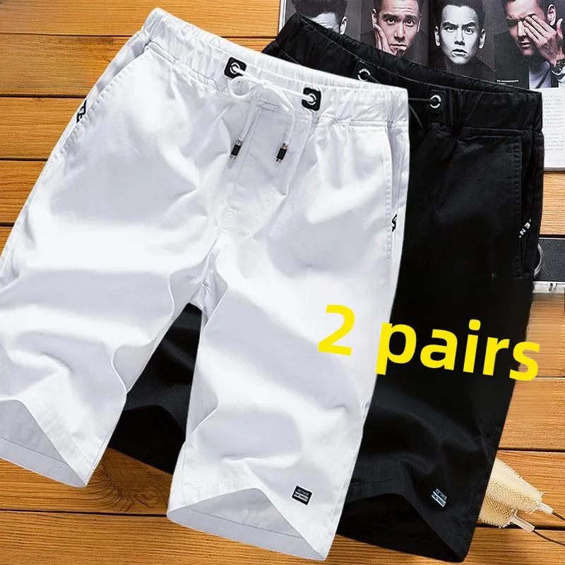 

Мужские повседневные хлопковые шорты для лета и пляжа, спортивные, модные, больших размеров, прямого кроя, удобные, дышащие, с карманами