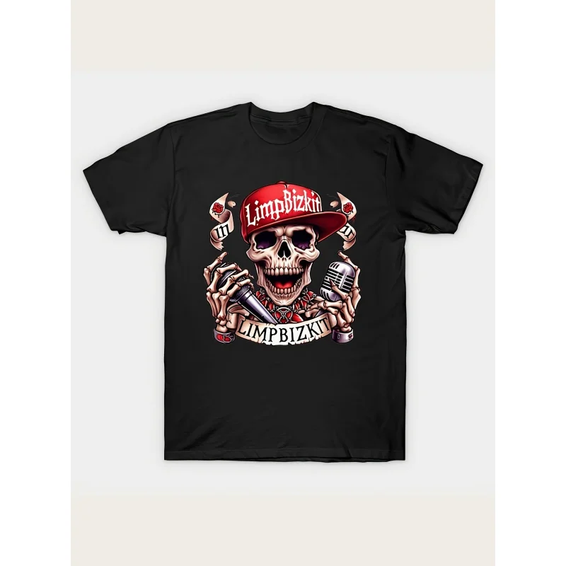 Limpbizkit Men's Casual Short SleeveTShirt_Comfortable Fit，Round collar design，Micro-elastic fabric，Suitable for casual wear