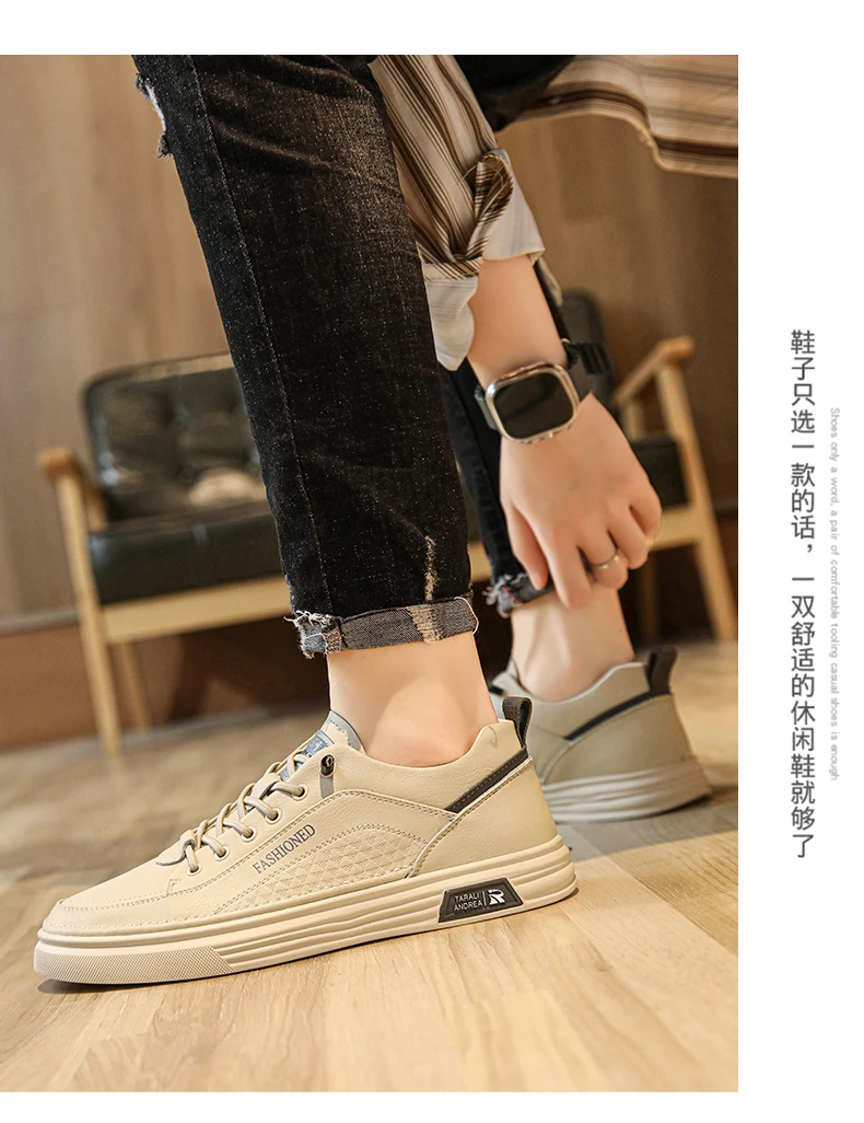 Herren-Slipper, lässige Schuhe für den Sommer, atmungsaktiv, leicht, mit weicher Sohle, flache Outdoor-Wanderschuhe, modische weiße Schuhe für Studenten. – Detail 15