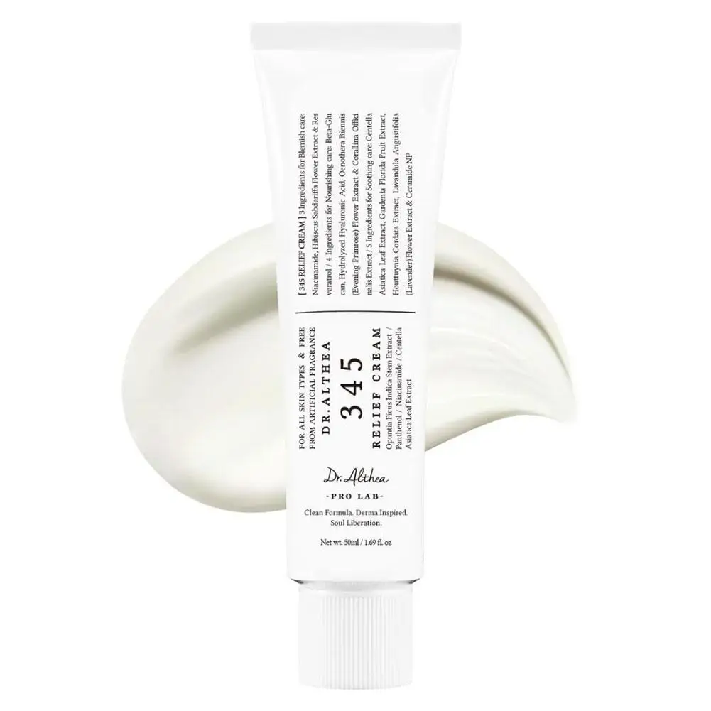 Dr.Althea 345 Hidratante facial 50 ml, crema calmante diaria para la recuperación, brillo y calmante de la piel, suave para todo tipo de piel