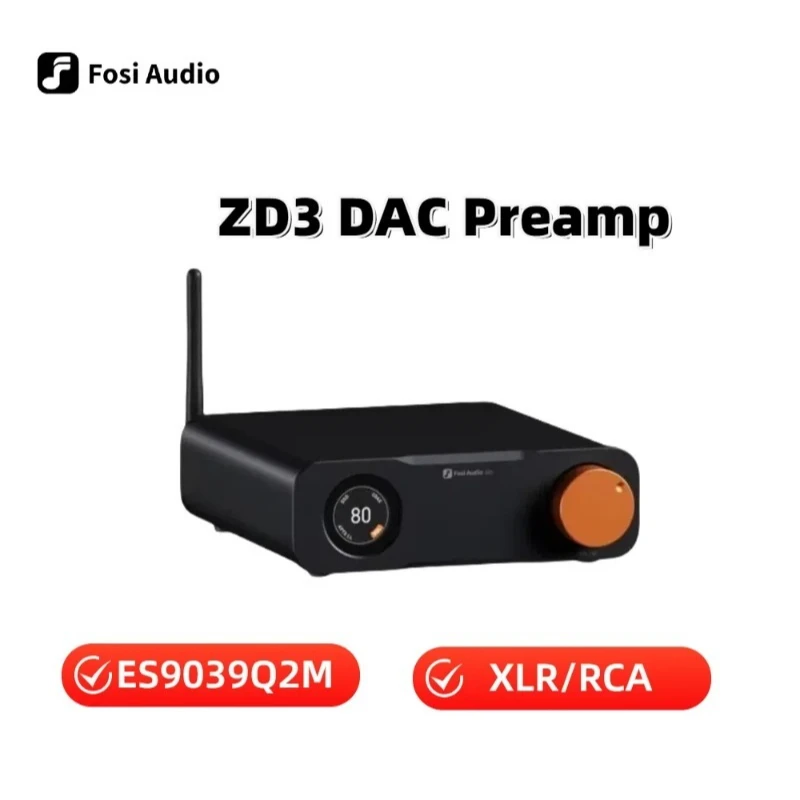 

Fosi Audio ZD3 Bluetooth 5.0 Desktop DAC Preamp ARC Input ES9039Q2M Fully Balanced Digital for Home Stereo Amp with Remote