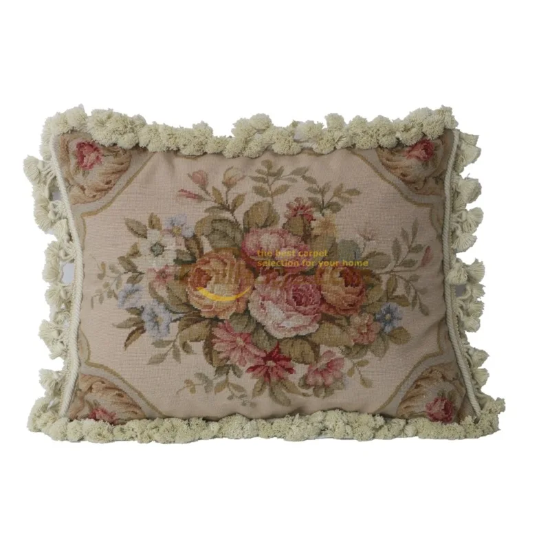 camel needlepoint floral pillow victorian wool ethnic woven  european palace pillowcase embroidered cushions