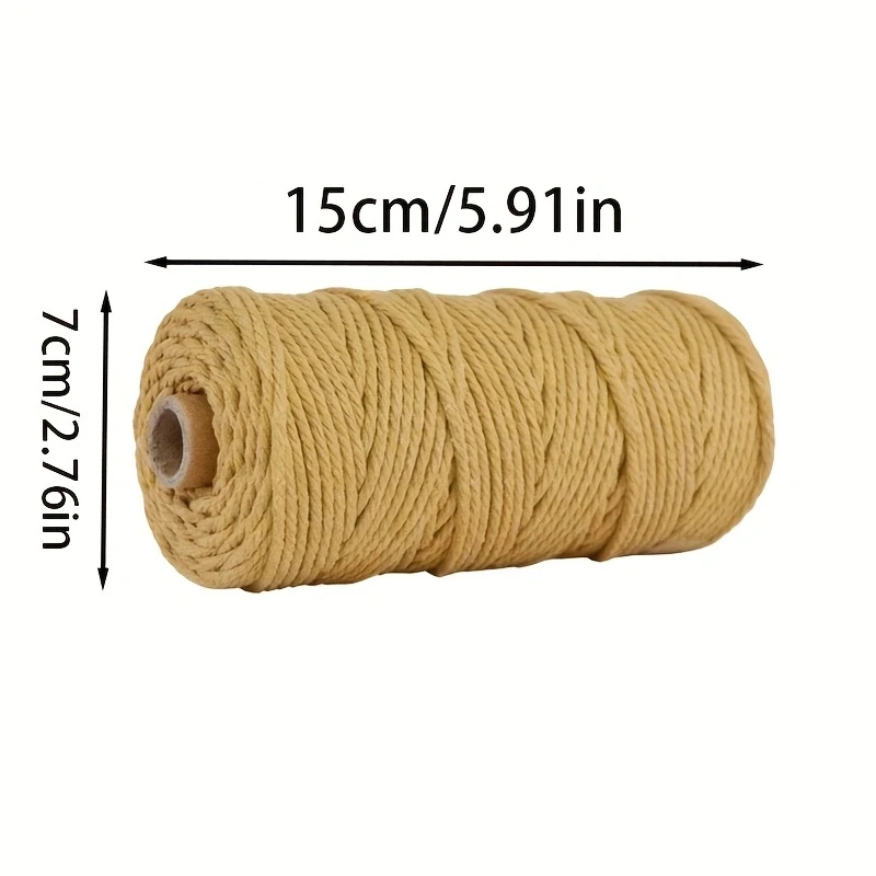 1Roll 3mm Macrame Cotton Cord Colorful Cotton Rope 100m for DIY Projects Gift Wrapping Home Decoration